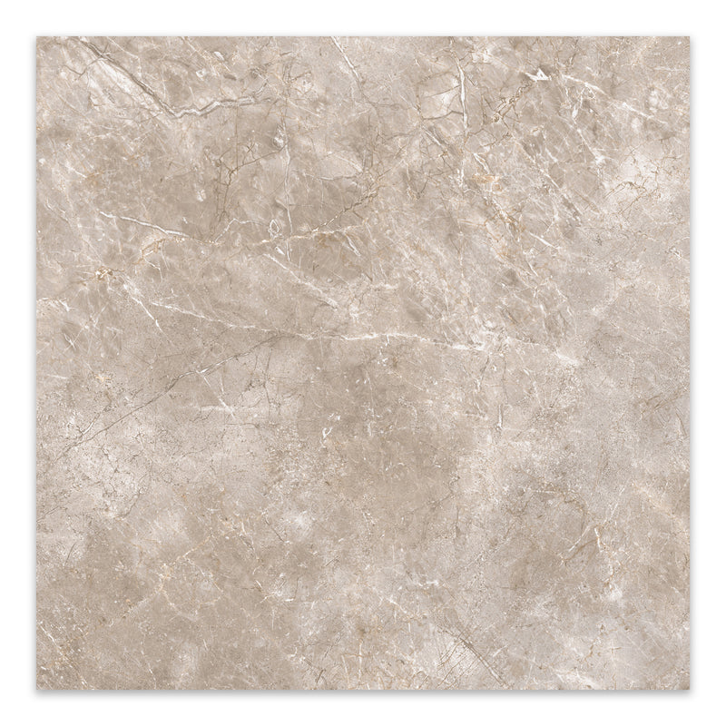 24x24 Azra Terra Taupe Polished Porcelain Tile Final Sale