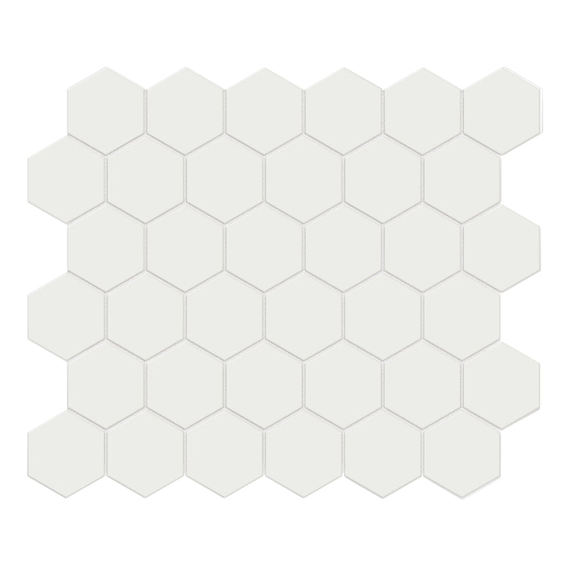 2" Architek Hexagon Classic Grey Matte Glazed  Porcelain Mosaic