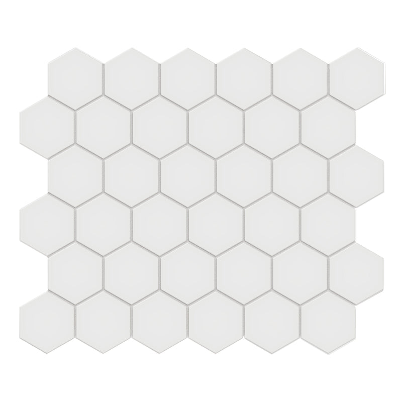 2" Architek Hexagon Sunset Grey Matte Glazed  Porcelain Mosaic