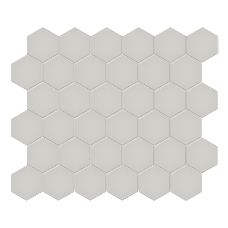 2" Architek Hexagon Dark Grey Matte Glazed  Porcelain Mosaic