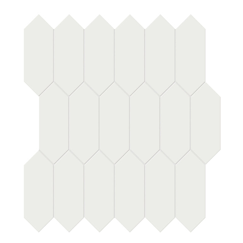 2x5 Architek Classic Grey Picket Glossy Glazed Porcelain  Mosaic