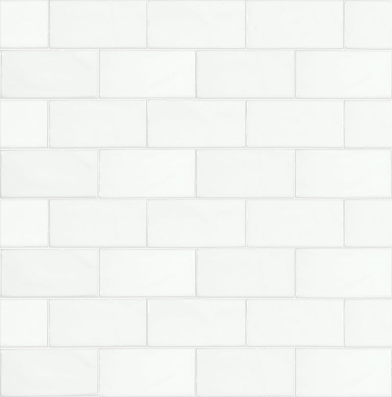 3x6 Astoria White Ceramic Glossy Tile