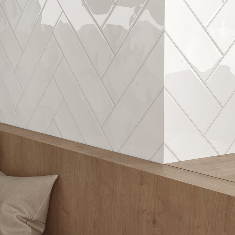 3x12 Ara Moda Cloud White Glossy Pressed Glazed Ceramic Wall Tile
