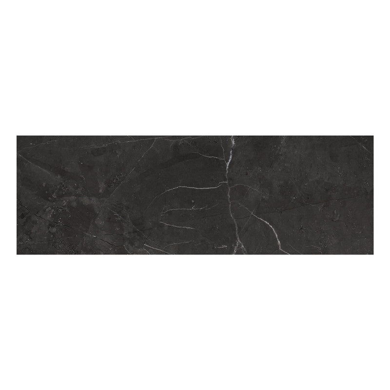 4x12 Antonella Black Night Porcelain Polished Tile