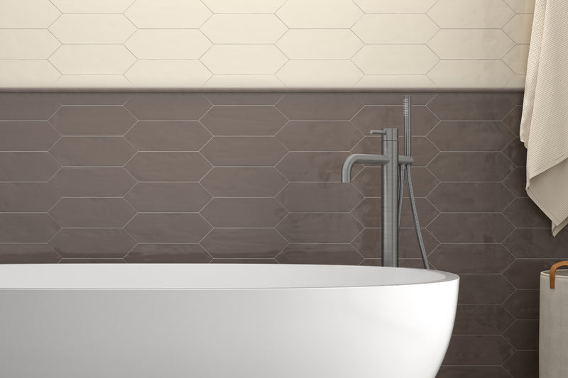 4x12 Picket Taylor Taupe Ceramic Glossy Wall Tile