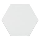 6" Ara Moda Hexagon Cloud White Glossy Pressed Glazed Ceramic Wall Tile