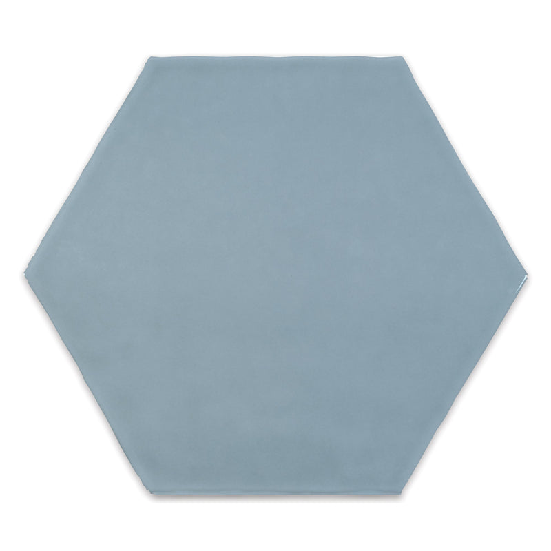 6" Ara Moda Hexagon Smoke Grey Glossy Pressed Glazed Ceramic Wall Tile