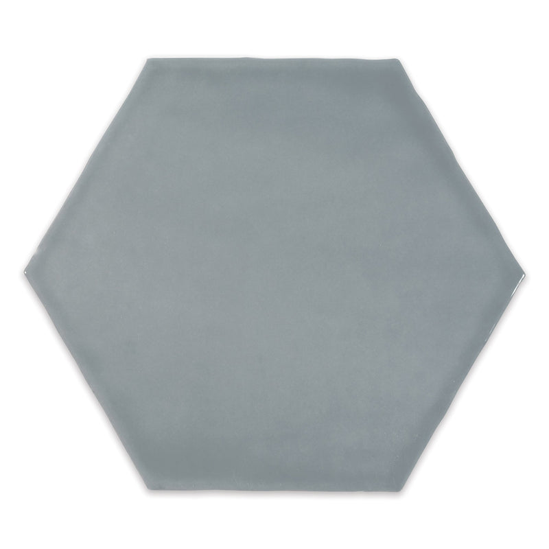 6" Ara Moda Hexagon Beacon Grey Glossy Pressed Glazed Ceramic Wall Tile