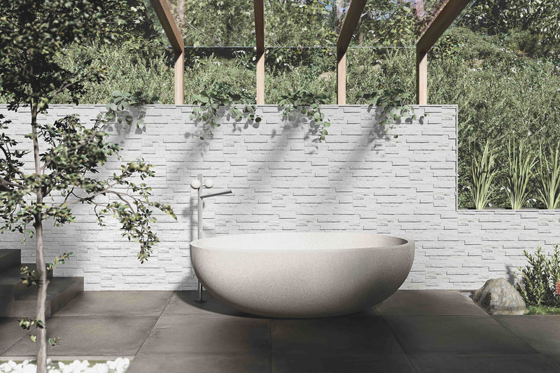 6.4x20.4 Brickstone White Porcelain Wall Tile