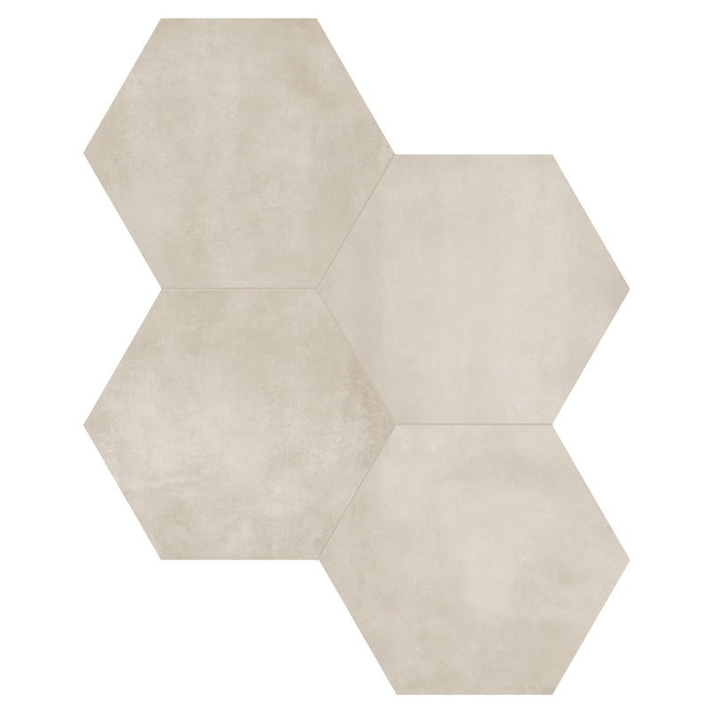 7x8 Hexagon Format Beige Porcelain Matte Tile
