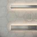 7x8 Hexagon Format Light Blue Porcelain Matte Tile