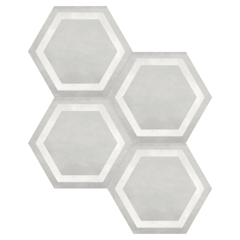 7x8 Hexagon Format Light Blue Porcelain Matte Tile