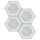 7x8 Hexagon Format Blue Porcelain Matte Tile