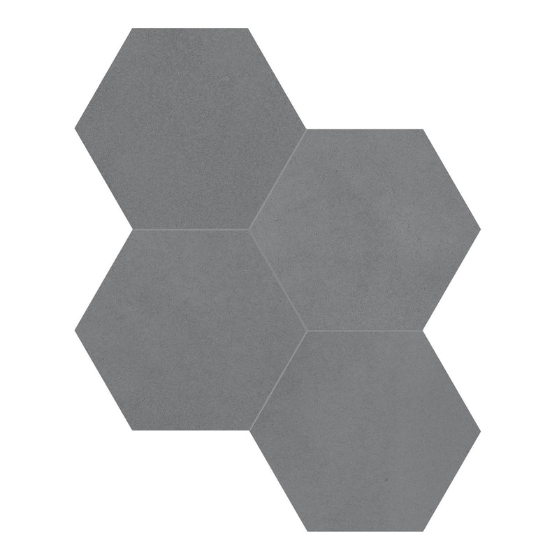 8.5" Drapery Silk Hexagon Matte Pressed Glazed Porcelain Tile