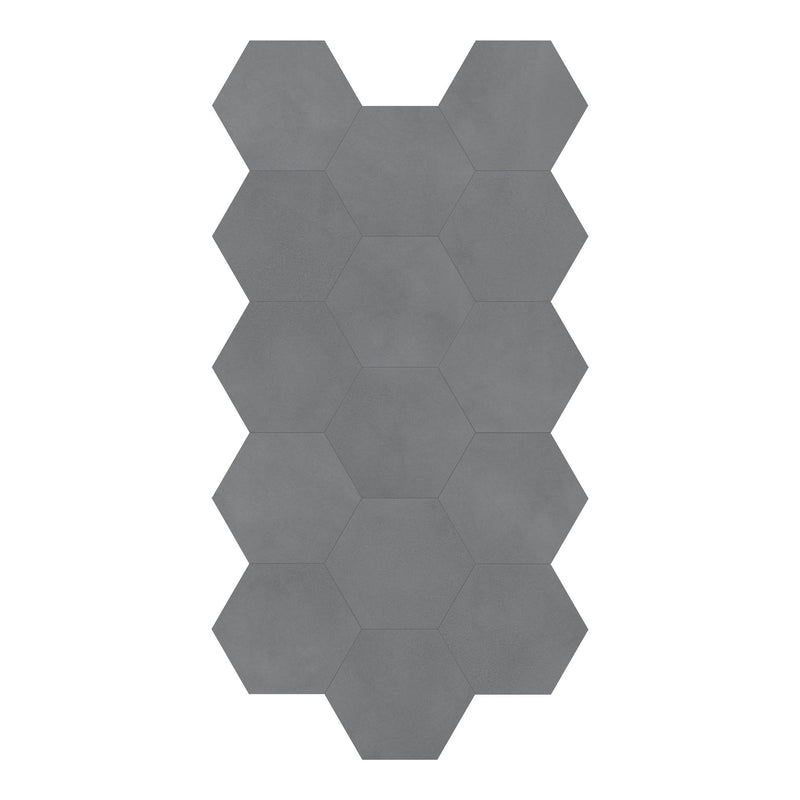 8.5" Drapery Silk Hexagon Matte Pressed Glazed Porcelain Tile