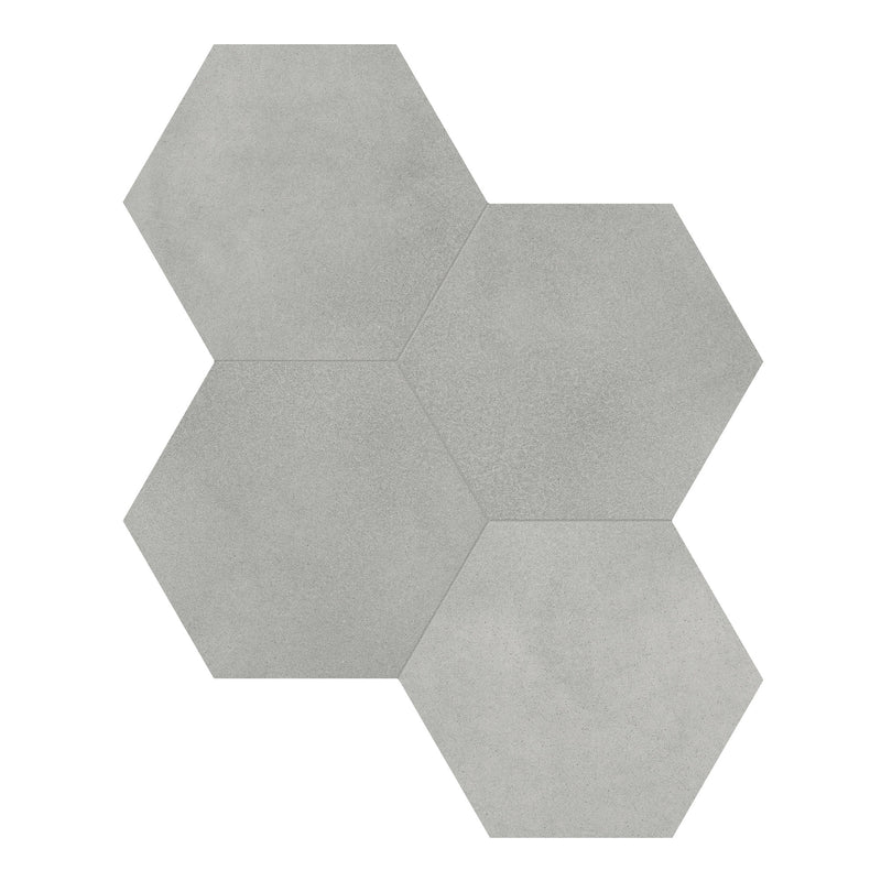 8.5" Drapery Wool Hexagon Matte Pressed Glazed Porcelain Tile