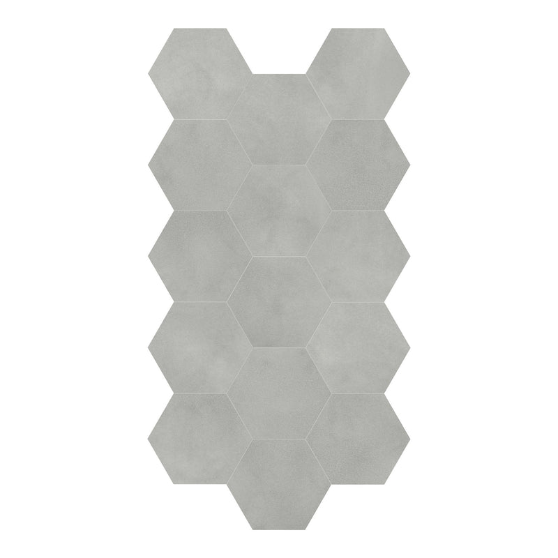 8.5" Drapery Wool Hexagon Matte Pressed Glazed Porcelain Tile