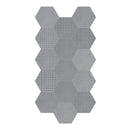 8.5" Drapery Cashmere Blend Hexagon Matte Pressed Glazed Porcelain Tile