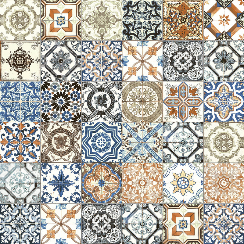 8x8 Moroccan Multi Color Matte Porcelain Tile