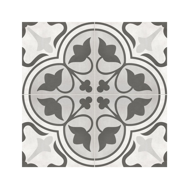 8x8 Format Clover Light Grey Porcelain Matte Tile
