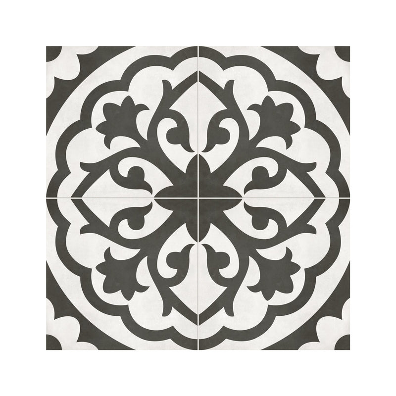8x8 Format Lotus Monochrome Porcelain Matte Tile
