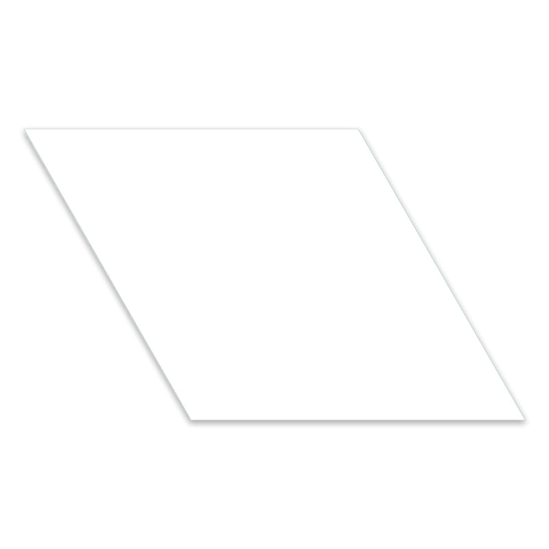 7.7x13.3 Rhombus Mono White Porcelain Tile