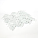 1x3 Italian Bianco Carrara Herringbone Honed Marble Mosaic Final Sale