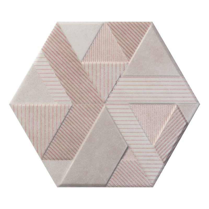 10x10 Palermo Decor Hexagon Rosa Porcelain Wall Tile Final Sale