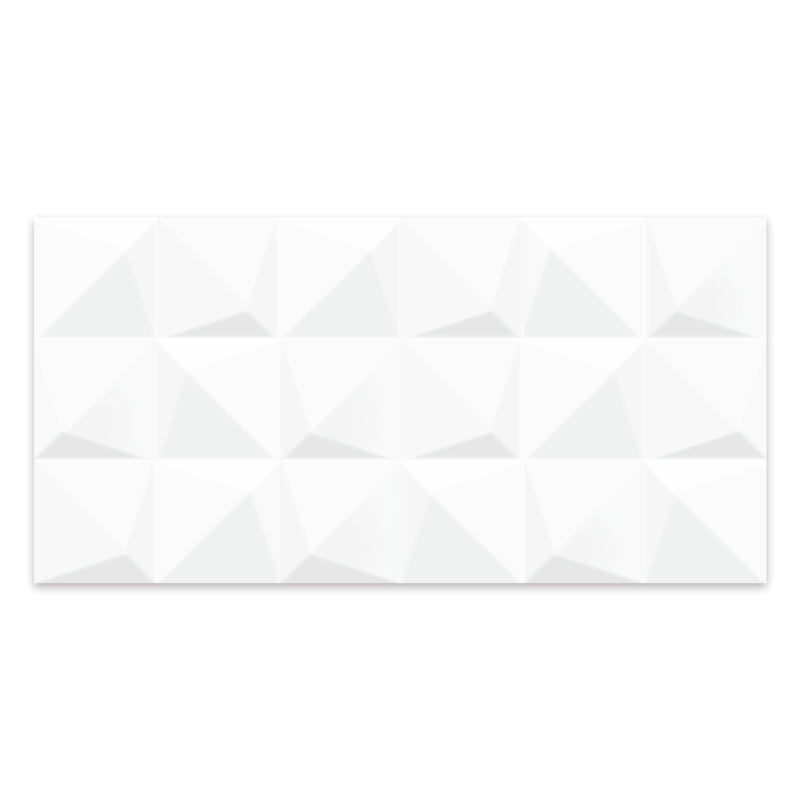 12x24 Tatta White Prizmatic Ceramic Glossy Tile