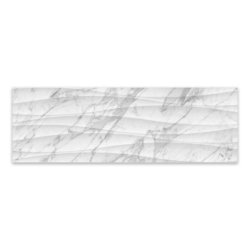12x36 Artisan Bianco Curve Matte Rectified Glazed Wall Ceramic Tile