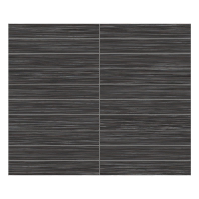 1x6 Strand Black Porcelain Matte Mosaic