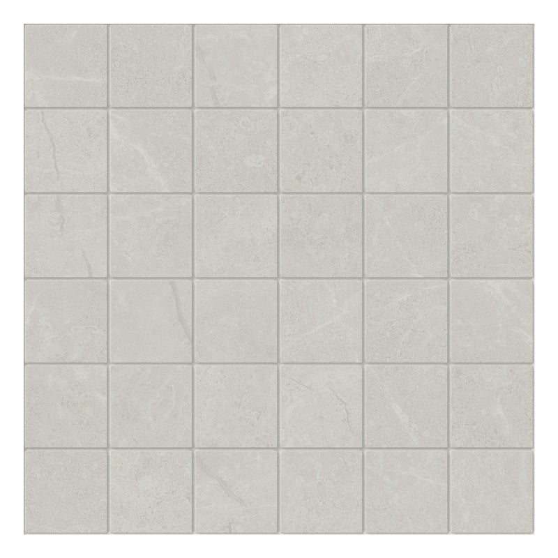 2x2 Natural Light Grey Porcelain Matte Mosaic