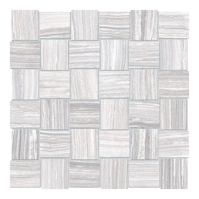 2x2 Basketweave Eramosa Light Grey Porcelain Matte Mosaic