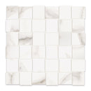 2x2 Chateau Basketweave Calacatta Porcelain Matte Mosaic