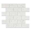 2x4 Italian Bianco Capri Honed Carrara Marble Mosaic Final Sale