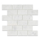 2x4 Italian Playa del Bianco Honed Marble Mosaic Final Sale