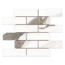 2x6 La Mallorca Panda White Brick Polished Porcelain Mosaic