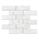 2x6 Italian Bianco Carrara Honed Marble Mosaic Final Sale