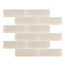 2x6 Riva Beveled Ivory Glass Mosaic Final Sale