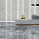 9mm 36x72 Versailles Bianca Porcelain Glazed Polished Slab Final Sale