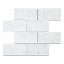 3x6 Italian Bianco Carrara Polished Marble Mosaic Final Sale