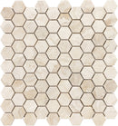 1.25x1.25 Hexagon Emilia Beige Marble Honed Mosaic