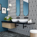 7x13 Kayak Streamline Black & White Porcelain Tile Final Sale