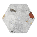 10" Hexagon Sonar Terrazzo Silver Porcelain Tile Final Sale
