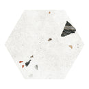 10" Hexagon Sonar Terrazzo White Porcelain Tile Final Sale