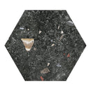 10" Hexagon Sonar Terrazzo Dark Porcelain Tile Final Sale