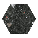 10" Hexagon Sonar Terrazzo Dark Porcelain Tile Final Sale