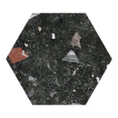 10" Hexagon Sonar Terrazzo Dark Porcelain Tile Final Sale