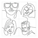 10x10 Face Line White Satin Porcelain Tile