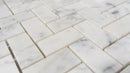 1x2 Italian Bianco Carrara Herringbone Polished Marble Mosaic Final Sale